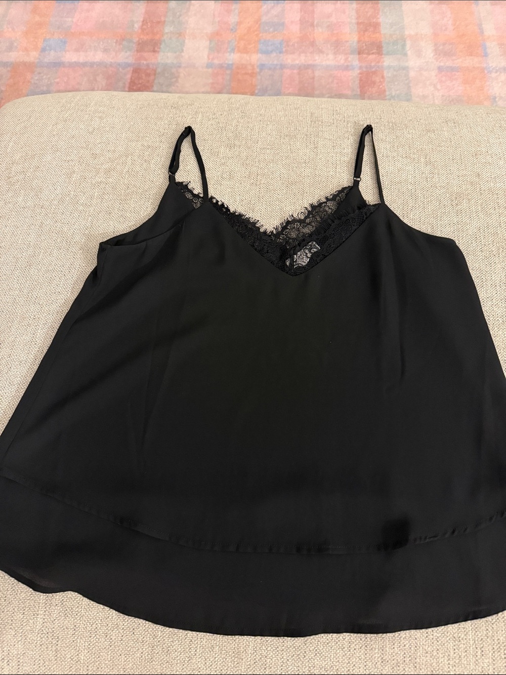 Socialite Black Lace Trim Camisole Top